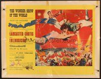 6j359 TRAPEZE style A 1/2sh '56 great circus art of Burt Lancaster, Gina Lollobrigida & Tony Curtis