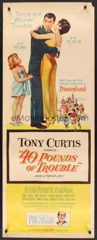 6k128 40 POUNDS OF TROUBLE insert '63 Tony Curtis has women trouble, Suzanne Pleshette!