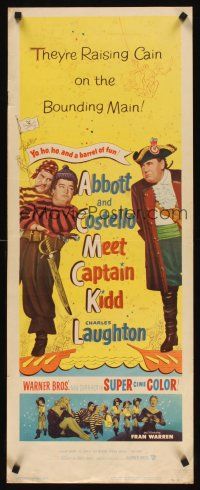 6k135 ABBOTT & COSTELLO MEET CAPTAIN KIDD insert '53 art of pirates Bud & Lou w/ Charles Laughton!