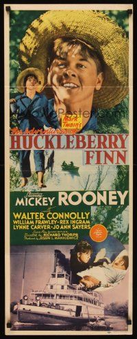 6k138 ADVENTURES OF HUCKLEBERRY FINN insert '39 Mickey Rooney wearing straw hat!