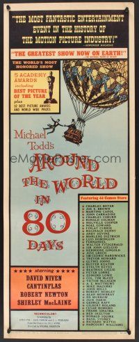 6k155 AROUND THE WORLD IN 80 DAYS insert '58 all-stars, around-the-world epic!