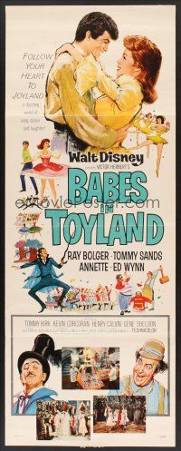 6k159 BABES IN TOYLAND insert '61 Walt Disney, Ray Bolger, Tommy Sands, Annette, musical!