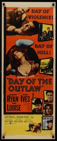 6k277 DAY OF THE OUTLAW insert '59 Robert Ryan, Burl Ives, Tina Louise, a day you'll never forget!