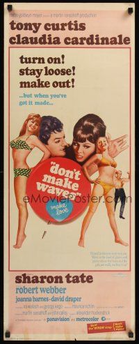 6k298 DON'T MAKE WAVES insert '67 Tony Curtis with super sexy Sharon Tate & Claudia Cardinale!