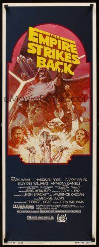 6k307 EMPIRE STRIKES BACK insert R82 George Lucas sci-fi classic, cool artwork by Tom Jung!