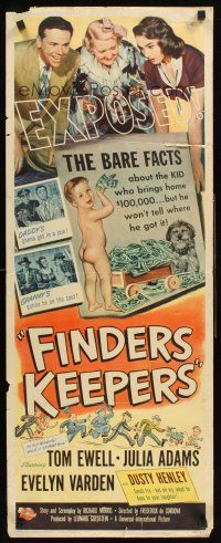 6k320 FINDERS KEEPERS insert '52 Tom Ewell, Julia Adams, Evelyn Varden, wacky naked rich baby boy!