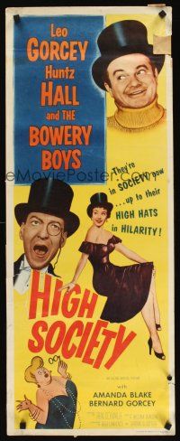 6k372 HIGH SOCIETY insert '55 William Beaudine, Leo Gorcey, Huntz Hall & The Bowery Boys!