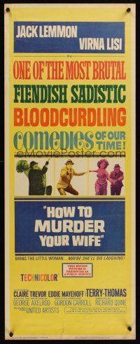 6k390 HOW TO MURDER YOUR WIFE insert '65 Jack Lemmon, Virna Lisi, the most sadistic comedy!