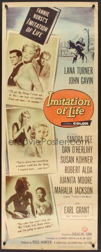 6k406 IMITATION OF LIFE insert '59 art of sexy Lana Turner, Sandra Dee, from Fannie Hurst novel!