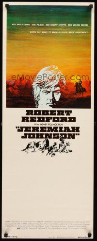 6k435 JEREMIAH JOHNSON insert '72 cool artwork of Robert Redford, directed by Sydney Pollack!