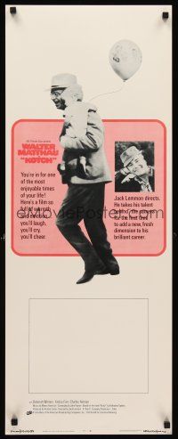 6k456 KOTCH insert '71 Walter Matthau w/baby & balloon, directed by Jack Lemmon!