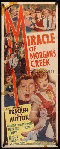 6k534 MIRACLE OF MORGAN'S CREEK insert '43 Preston Sturges, Eddie Bracken, Betty Hutton!