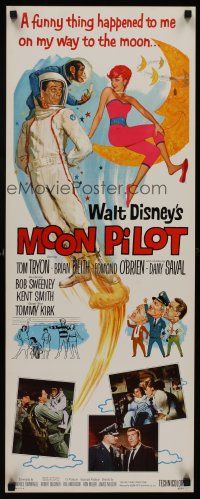 6k539 MOON PILOT insert '62 Disney, Tom Tryon, Dany Saval, wacky space man and moon girl art!
