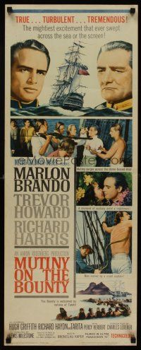 6k548 MUTINY ON THE BOUNTY insert '62 Marlon Brando, cool seafaring art of ship by Smith!