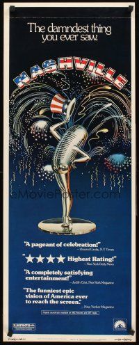 6k554 NASHVILLE insert '75 Robert Altman, cool patriotic sexy microphone artwork!