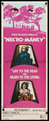 6k555 NECROMANCY insert '72 Orson Welles, occult world horror art of girl & skeleton in coffins!