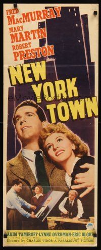 6k558 NEW YORK TOWN insert '41 Mary Martin, Fred MacMurray & Robert Preston in NYC!
