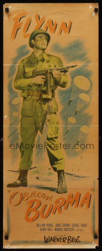 6k564 OBJECTIVE BURMA insert '45 William Prince, art of Errol Flynn in World War II!