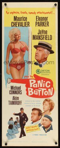 6k571 PANIC BUTTON insert '64 Maurice Chevalier, sexy Jayne Mansfield in bikini!