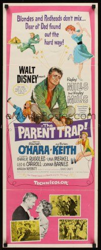 6k576 PARENT TRAP insert '61 Disney, art of Hayley Mills, Maureen O'Hara, Brian Keith!