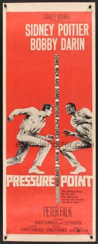 6k599 PRESSURE POINT insert '62 Sidney Poitier squares off against Bobby Darin, cool art!