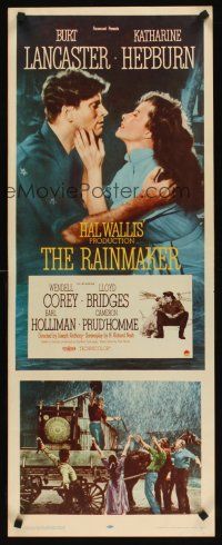 6k615 RAINMAKER insert '56 great romantic close up of Burt Lancaster & Katharine Hepburn!