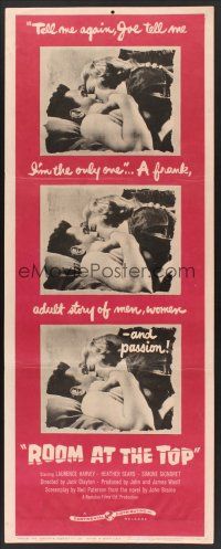 6k631 ROOM AT THE TOP insert '59 Laurence Harvey loves Heather Sears AND Simone Signoret!