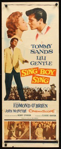6k657 SING BOY SING insert '58 romantic close up of Tommy Sands & Lili Gentle, rock & roll!
