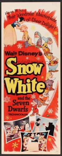6k663 SNOW WHITE & THE SEVEN DWARFS insert R58 Walt Disney animated cartoon fantasy classic!