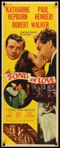 6k668 SONG OF LOVE insert '47 Katharine Hepburn & Paul Henreid kissing + Robert Walker!