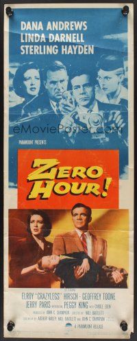 6k801 ZERO HOUR insert '57 Dana Andrews, Linda Darnell, Sterling Hayden, parodied in Airplane!