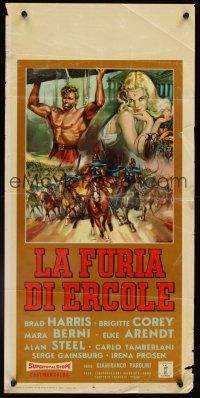 6k038 FURY OF HERCULES Italian locandina '63 La Furia di Ercole, cool Gasparri sword & sandal art!