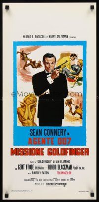 6k042 GOLDFINGER Italian locandina R70s different art of Sean Connery as James Bond 007!