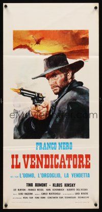 6k083 PRIDE & VENGEANCE Italian locandina R70s spaghetti western art of Nero as Django by Casaro!
