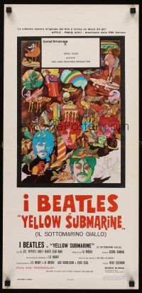 6k120 YELLOW SUBMARINE Italian locandina R70s wonderful different psychedelic art of Beatles!