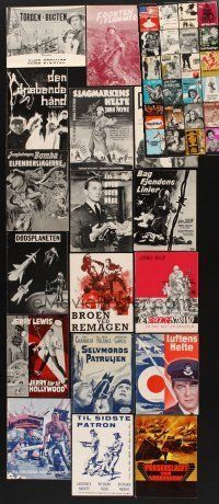 6m018 LOT OF 42 DANISH PROGRAMS FROM U.S. MOVIES '30s-70s lots of different images!