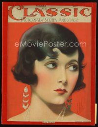 6m142 CLASSIC MAGAZINE magazine August 1924 wonderful art of pretty Mae Busch by E. Dahl!