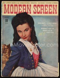6m127 MODERN SCREEN magazine February 1941 portrait of beautiful Vivien Leigh by Coburn!