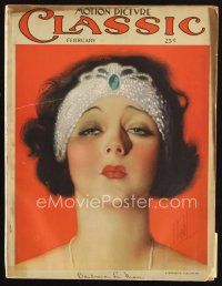 6m113 MOTION PICTURE CLASSIC magazine February 1925 art of heavy-lidded Barbara La Marr by E. Dahl!
