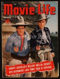 6m150 MOVIE LIFE magazine December 1941 cool portrait of cowboys Abbott & Costello pointing guns!