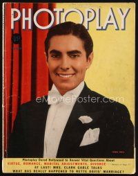 6m135 PHOTOPLAY magazine December 1938 portrait of Tyrone Power in tuxedo by George Hurrell!