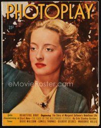 6m133 PHOTOPLAY magazine October 1938 great portrait of pretty Bette Davis by George Hurrell!