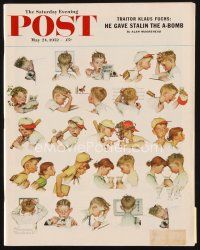 6m174 SATURDAY EVENING POST magazine May 24, 1952 wonderful cover art by Norman Rockwell!