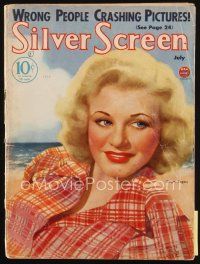 6m097 SILVER SCREEN magazine July 1934 art of sexy Ginger Rogers by John Rolston Clarke!