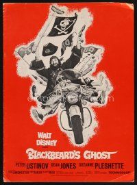 6m363 BLACKBEARD'S GHOST pressbook '68 Walt Disney, artwork of wacky pirate Peter Ustinov!