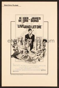 6m400 LIVE & LET DIE pressbook '73 art of Roger Moore as James Bond by Robert McGinnis!