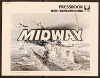 6m403 MIDWAY pressbook '76 Charlton Heston, Henry Fonda, dramatic naval battle art!