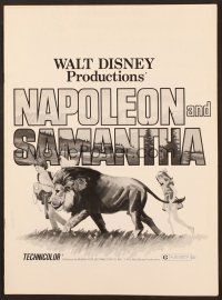 6m406 NAPOLEON & SAMANTHA pressbook '72 Disney, very 1st Jodie Foster, great close images of lion!