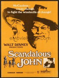 6m428 SCANDALOUS JOHN pressbook '71 Disney, Keith is crazy enough to fight windmills of change!