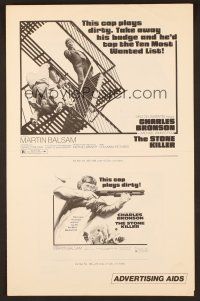 6m445 STONE KILLER pressbook '73 Charles Bronson plays dirty shooting guy on fire escape!